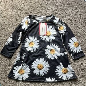 PatPat Black and White Daisy Kids Dress